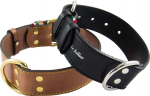 Foto Ballatore - Collare con Borchie Quadre in Cuoio "Le Sellier" mod.339/60 60x5cm