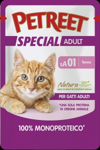 Foto Petreet - sA01 Monoproteico 100% al Tonno da 70g SCAD. RAVVICINATA 12/25 -50%