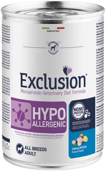 Foto Exclusion - Diet Hypoallergenic al Pesce e Patate da 400 gr