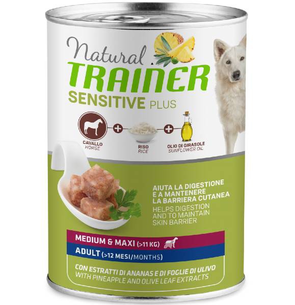 Foto Natural Trainer - Sensitive Plus Adult Medium/Maxi con Cavallo, Riso e Olio da 400g