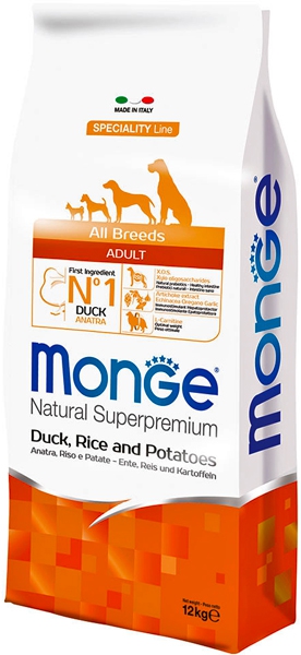 Foto Monge Speciality Line - All Breeds Adult con Anatra Riso e Patate da 12 Kg