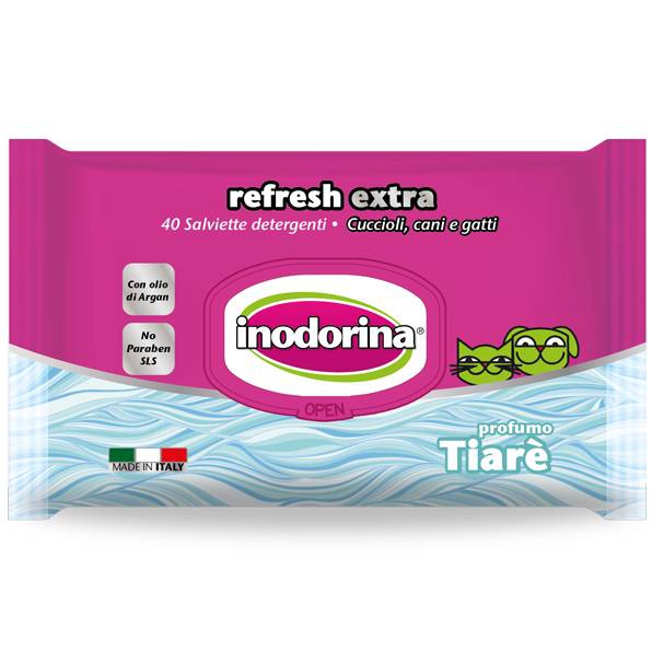 Foto Inodorina - Salviette Refresh Extra al Profumo di Fiori di Tiarè 40 pz