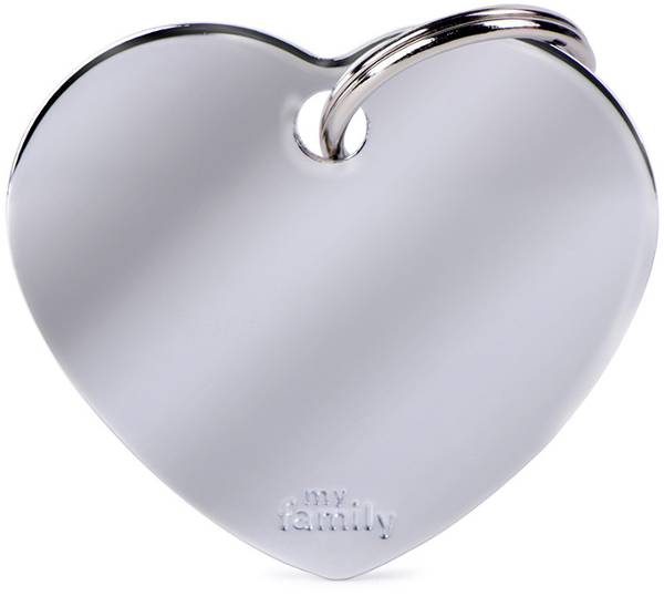 Foto My Family - Medaglietta Collezione Basic Cuore Grande in Ottone Cromato