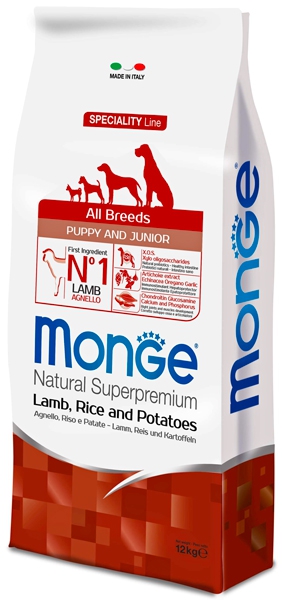 Foto Monge Speciality Line - All Breeds Puppy & Junior con Agnello e Riso da 12 Kg