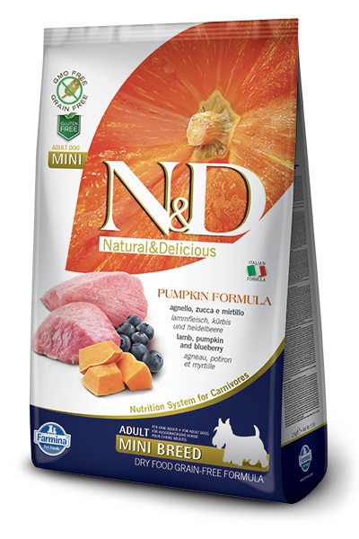 Foto Farmina N&D - Grain Free Pumpkin Adult Mini all'Agnello, Zucca e Mirtilli da 7 Kg