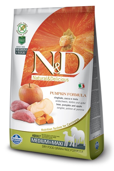 Foto Farmina N&D - Grain Free Pumpkin Adult Medium & Maxi al Cinghiale, Zucca e Mela da 12 Kg