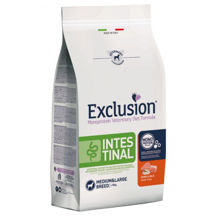 Foto Exclusion - Diet Intestinal Adult Medium Large al Maiale e Riso da 12 Kg