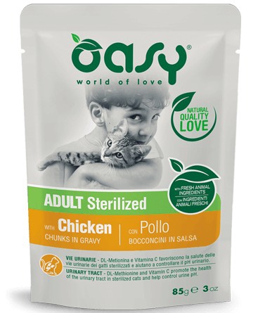 Foto Oasy - Bocconcini in Salsa Adult Sterilized con Pollo da 85g