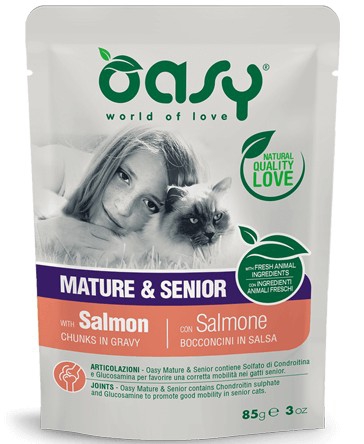 Foto Oasy - Bocconcini in Salsa Mature & Senior al Salmone da 85g