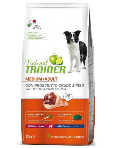 Foto Natural Trainer - Adult Medium con Prosciutto Crudo e Riso da 12 kg