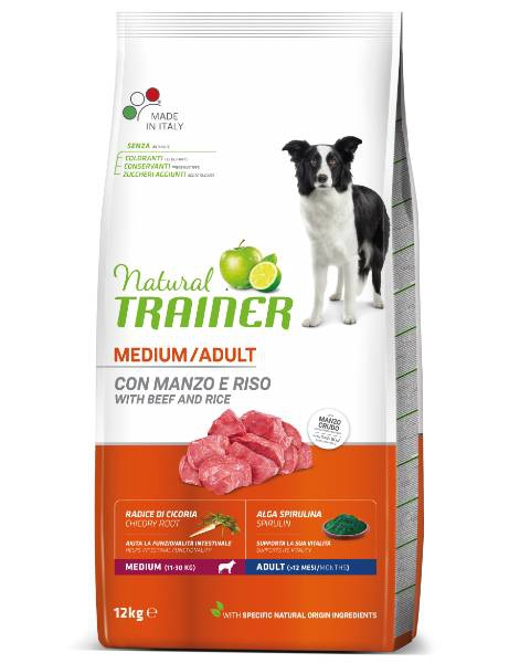 Foto Natural Trainer - Adult Medium con Manzo e Riso da 12 Kg