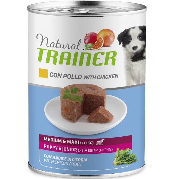 Foto Natural Trainer - Maintenance Puppy/Junior Medium/Maxi con Pollo e Radice di Cicoria da 400g