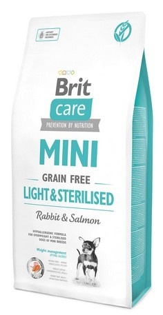 Foto Brit Care - Mini Light e Sterilised Grain Free al Coniglio e Salmone da 7 Kg