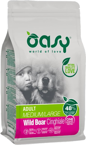 Foto Oasy Linea One Animal Protein - Adult Medium/Large con Cinghiale da 12 Kg