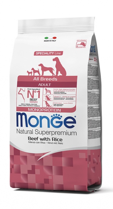 Foto Monge Speciality Line - All Breeds Adult Monoprotein con Manzo e Riso da 12 Kg