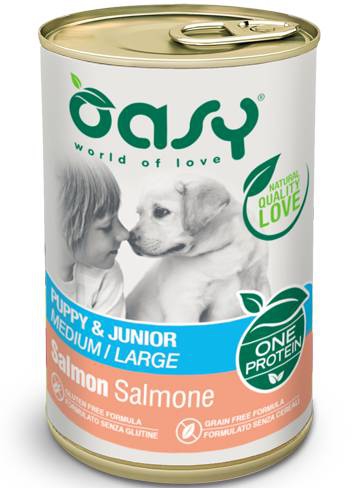 Foto Oasy - One Protein Puppy/Junior Medium/Large al Salmone da 400g