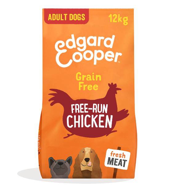 Foto Edgard & Cooper Adult Grain Free al Pollo Ruspante Fresco con Mango, Mirtillo, Mela e Carota da 12 Kg