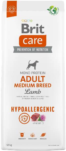 Foto Brit Care - Hypoallergenic Adult Medium Breed Lamb da 12 Kg