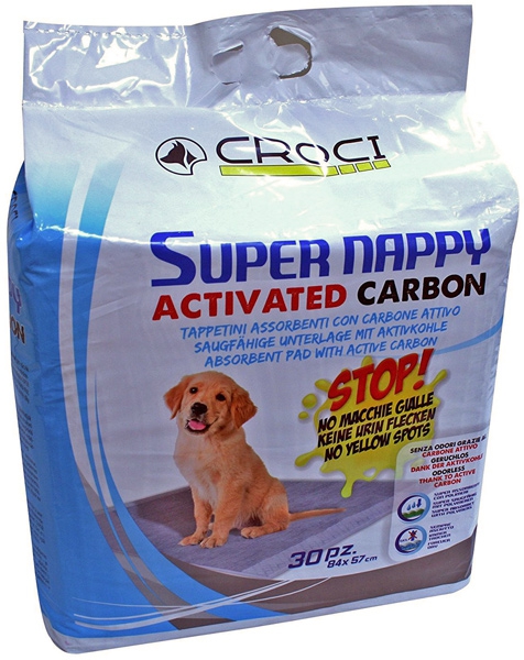 Foto Croci - Tappetini Assorbenti Super Nappy Activated Carbon 84x57 cm 30Pz