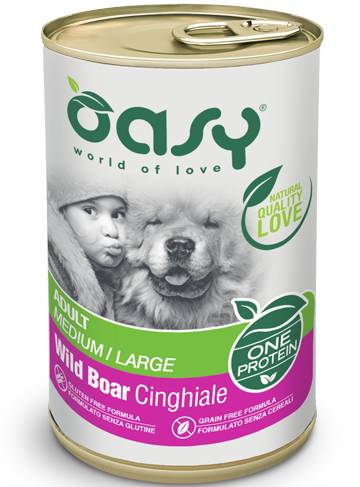 Foto Oasy - One Protein Adult Medium/Large al Cinghiale da 400g