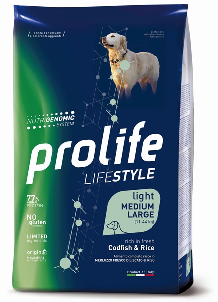 Foto Prolife - Lifestyle Light Adult Medium/Large al Merluzzo e Riso da 12 Kg