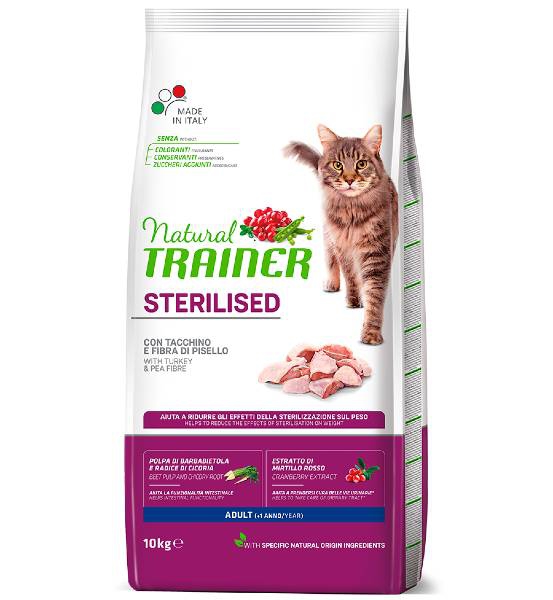 Foto Natural Trainer - Sterilised Adult con Tacchino da 10 Kg