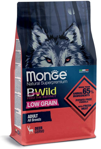 Foto Monge BWild - Low Grain All Breeds con Cervo da 12 Kg