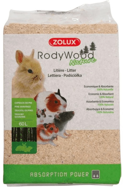 Foto Zolux - Rody Wood Lettiera con Trucioli di Pino 60L da 4Kg