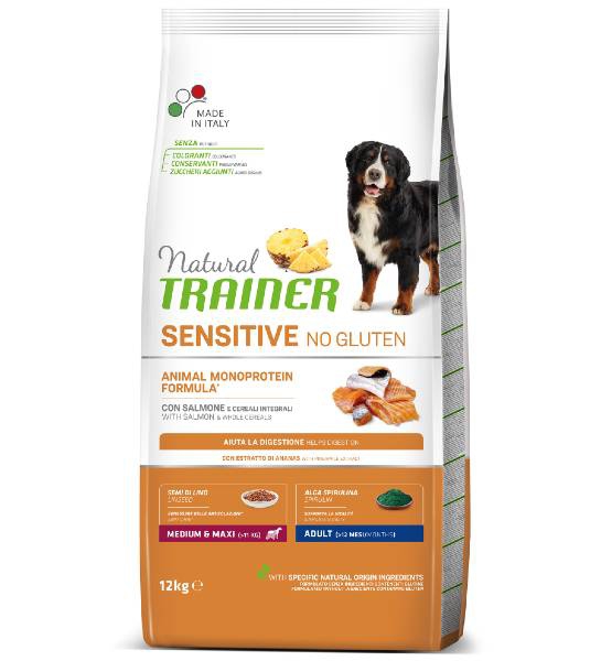 Foto Natural Trainer - Sensitive No Gluten Adult Medium/Maxi con Salmone da 12 Kg