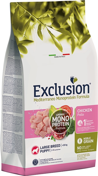 Foto Exclusion Mediterraneo - Puppy Large al Pollo da 12 Kg