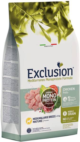 Foto Exclusion Mediterraneo - Mature Medium/Large al Pollo da 12 Kg