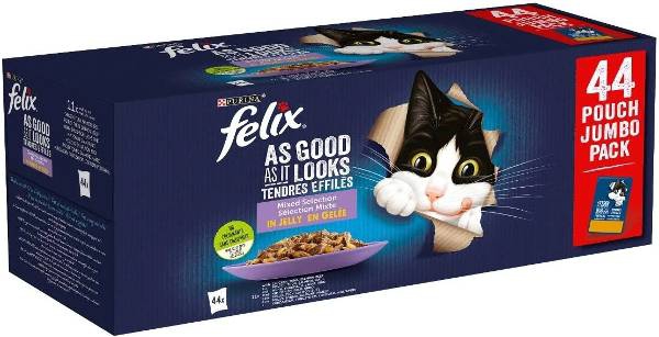 Foto Purina - Felix Ghiottonerie Multipack Mix con Pollo, Manzo, Salmone e Tonno da 44x85g