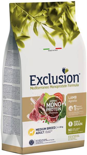 Foto Exclusion Mediterraneo - Adult Medium all'Agnello da 12 Kg