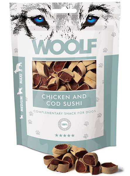 Foto Woolf - Sushi di Pollo e Merluzzo da 100g