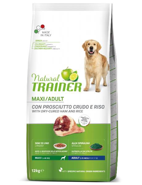 Foto Natural Trainer - Adult Maxi con Prosciutto Crudo e Riso da 12 kg