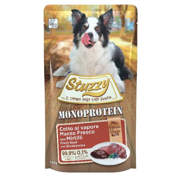 Foto Stuzzy - Bustine Monoprotein al Manzo con Mirtilli da 150g