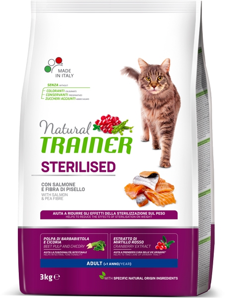 Foto Natural Trainer - Sterilised Adult con Salmone da 3 Kg