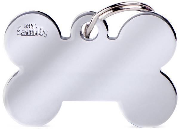 Foto My Family - Medaglietta Collezione Basic Osso Grande in Ottone Cromato