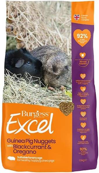 Foto Burgess Excel - Cavie con Pepite all'Origano e Ribes Nero da 1,5 Kg