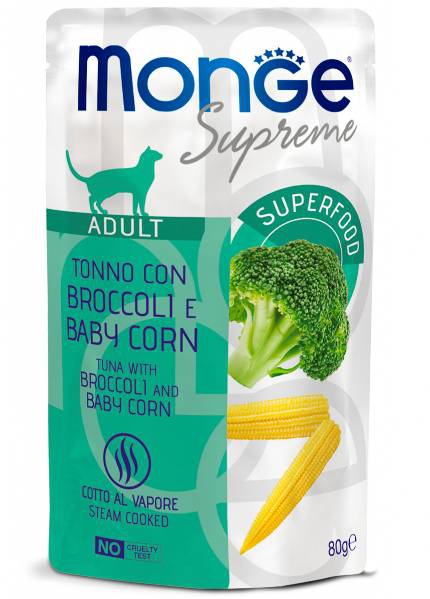 Foto Monge - Buste Supreme Adult con Tonno, Broccoli e Baby Corn da 80g