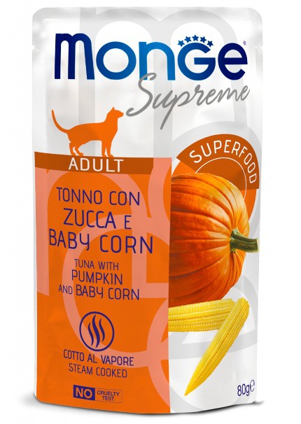 Foto Monge - Buste Supreme Adult con Tonno, Zucca e Baby Corn da 80g