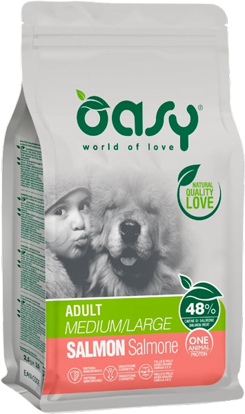 Foto Oasy Linea One Animal Protein - Adult Medium/Large con Salmone da 12 Kg