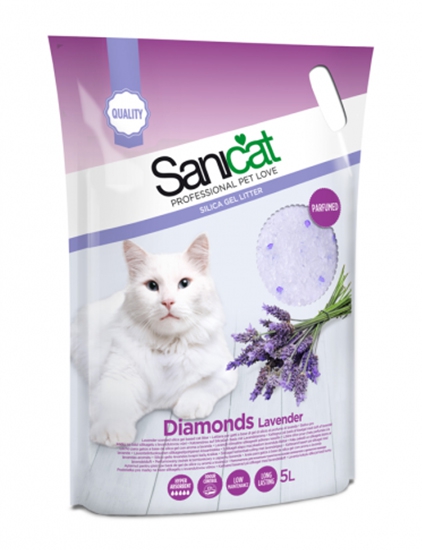 Foto Sanicat - Lettiera in Silicio Diamonds alla Lavanda 15L