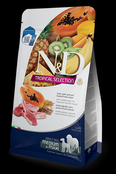 Foto Farmina N&D Tropical Selection - Adult Medium/Maxi all'Agnello, Farro, Avena e Frutti Tropicali da 10 Kg