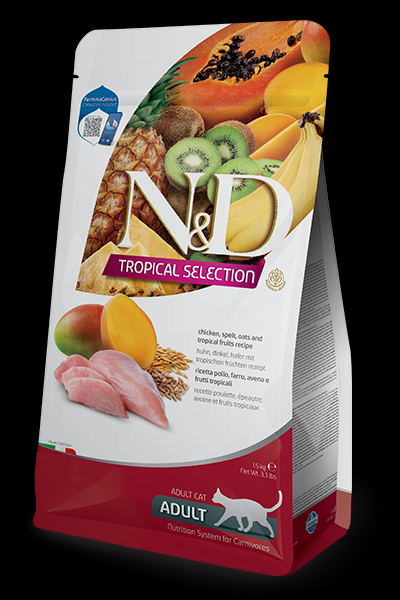 Foto Farmina N&D Tropical Selection - Adult al Pollo, Farro, Avena e Frutti Tropicali 10 Kg